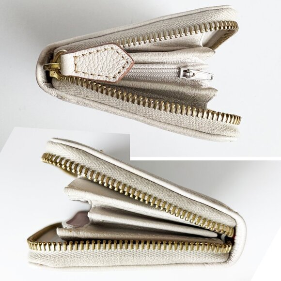 Dooney & Bourke Pebble Leather Zip Aound Wallet White Ivory Vintage - Picture 7 of 8